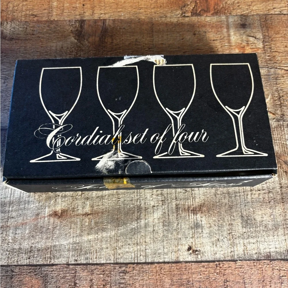 Shot Cordial Glasses Bar Ware Set Of 4 Rogaska Boris Kidric Vintage Yugoslavia